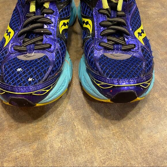 Saucony Ride 7 Running Shoes Women's Size 7.5 Blues & Yellow Multicolor - Picture 5 of 9